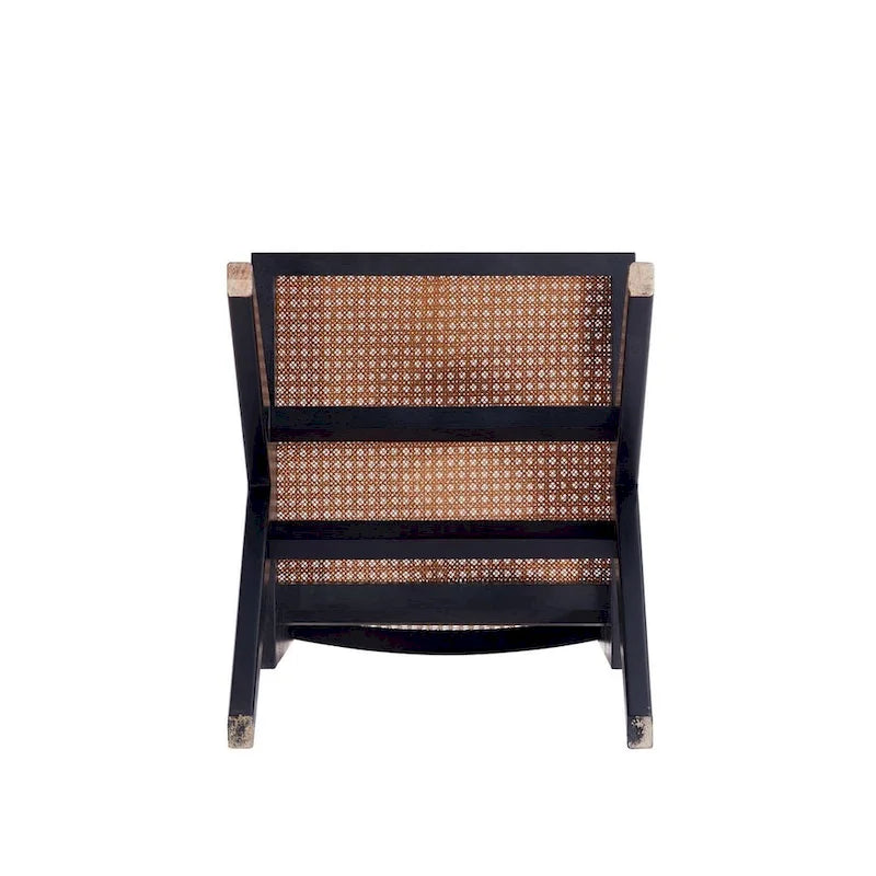 Chaise de salle à manger Hamlet de Manhattan Comfort, noir et rotin naturel - Lot de 2
