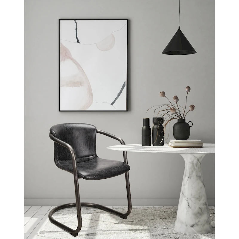 Macari Frita Modern Leather Dining Chairs, Set of 2