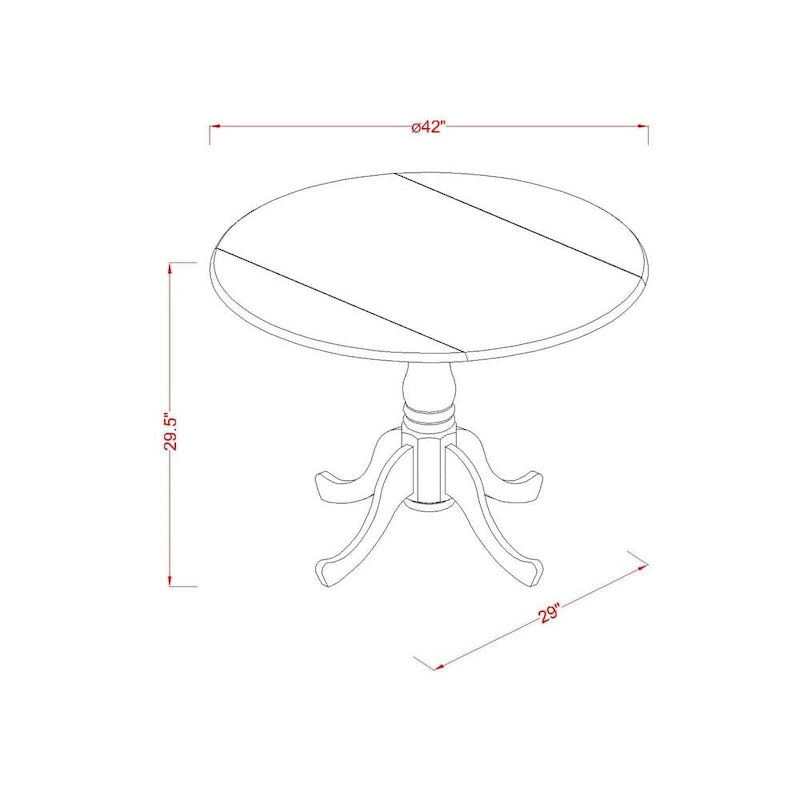 Ensemble de salle à manger East West Furniture, composé d'une table de salle à manger ronde avec abattants et de chaises de salle à manger (nombre de pièces et options de sièges)