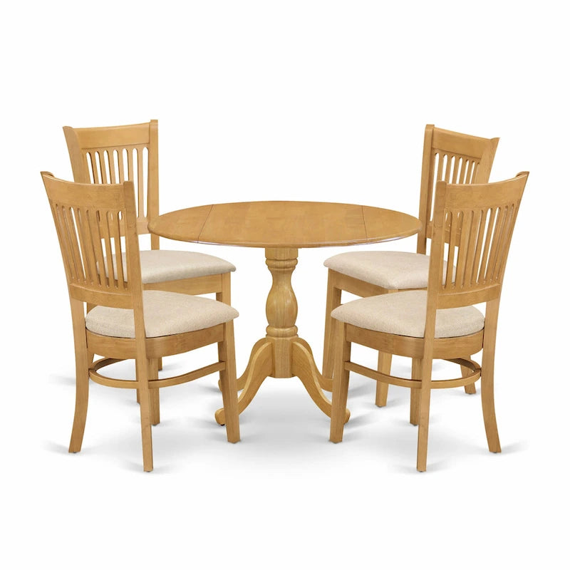Ensemble de salle à manger East West Furniture, composé d'une table de salle à manger ronde avec abattants et de chaises de salle à manger (nombre de pièces et options de sièges)