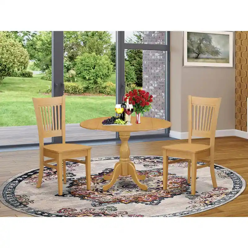 Ensemble de salle à manger East West Furniture, composé d'une table de salle à manger ronde avec abattants et de chaises de salle à manger (nombre de pièces et options de sièges)