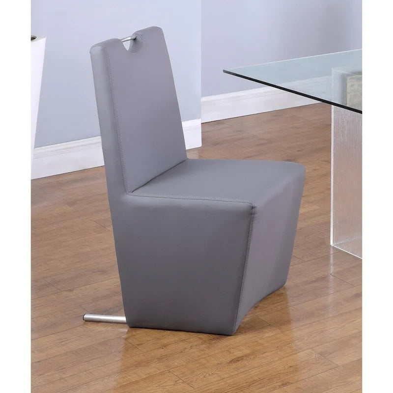 Ensemble de salle à manger Somette Valor 5 pièces en verre pour planche de surf avec chaises entièrement rembourrées grises