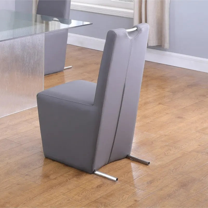 Ensemble de salle à manger Somette Valor 5 pièces en verre pour planche de surf avec chaises entièrement rembourrées grises