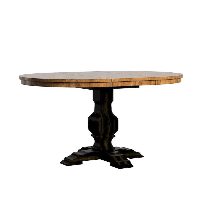Ensemble salle à manger 5 pièces en bois de style classique iNSPIRE Q, avec table ovale extensible Eleanor Black et chaises à dossier à barreaux