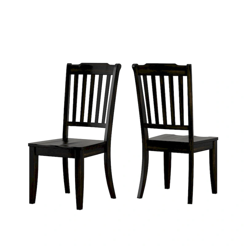 Ensemble salle à manger 5 pièces en bois de style classique iNSPIRE Q, avec table ovale extensible Eleanor Black et chaises à dossier à barreaux