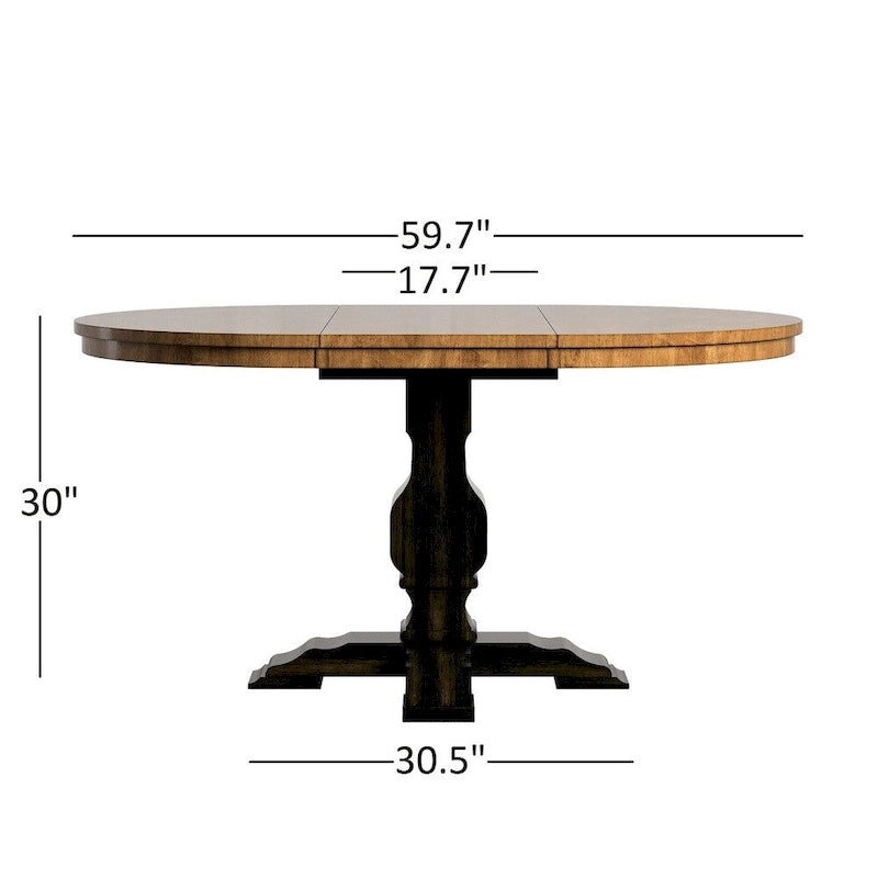 Ensemble salle à manger 5 pièces en bois de style classique iNSPIRE Q, avec table ovale extensible Eleanor Black et chaises à dossier à barreaux