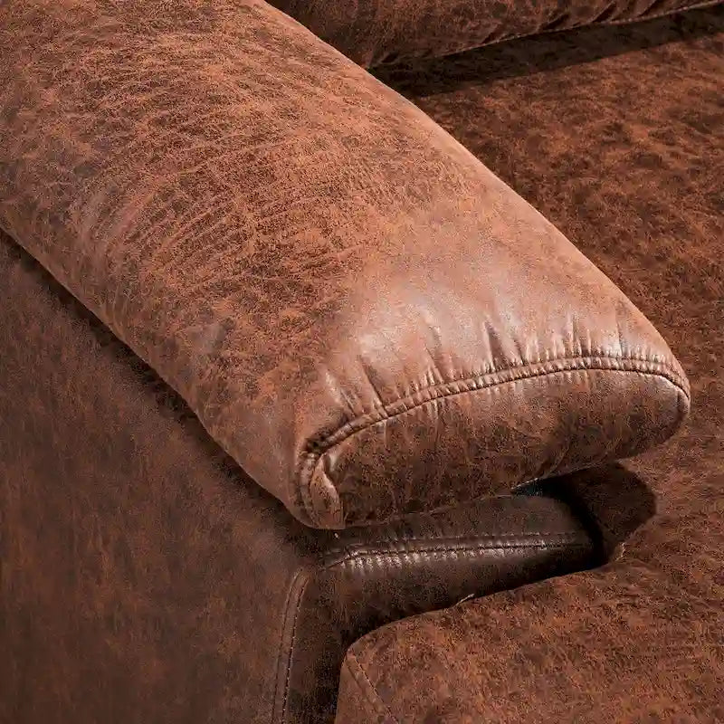 OVIOS Sofa szezlong dwustronny z zamszu w stylu połowy wieku z metalowymi nóżkami