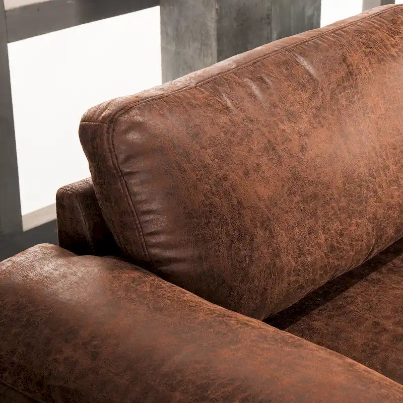 OVIOS Sofa szezlong dwustronny z zamszu w stylu połowy wieku z metalowymi nóżkami
