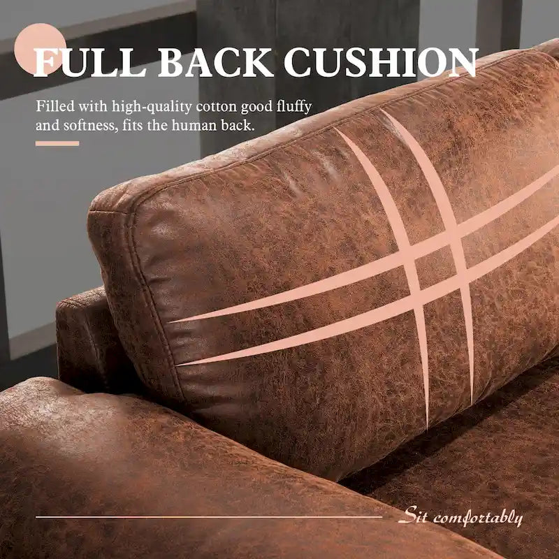 OVIOS Sofa szezlong dwustronny z zamszu w stylu połowy wieku z metalowymi nóżkami