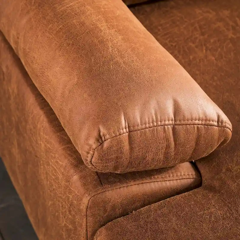 OVIOS Sofa szezlong dwustronny z zamszu w stylu połowy wieku z metalowymi nóżkami