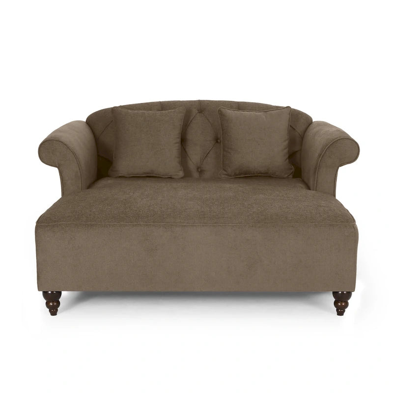Double méridienne capitonnée contemporaine Freas avec oreillers décoratifs par Christopher Knight Home - 63.00 L x 58.50 l x 34.50 H