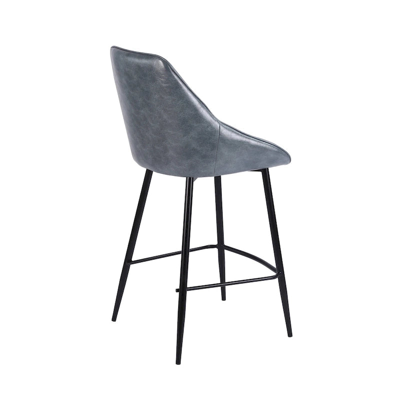 Porthos Home Ula Tabourets de comptoir (lot de 2), revêtement en similicuir, pieds en fer