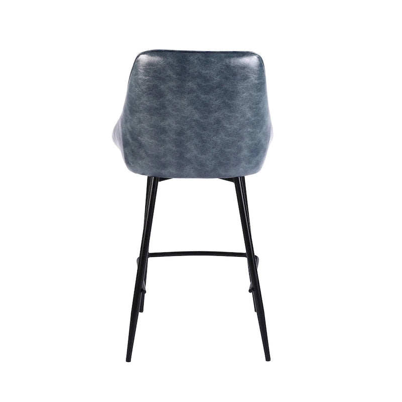 Porthos Home Ula Tabourets de comptoir (lot de 2), revêtement en similicuir, pieds en fer