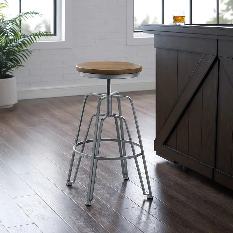 Regulowany taboret Aimes Wood and Metal, 25-29 cali