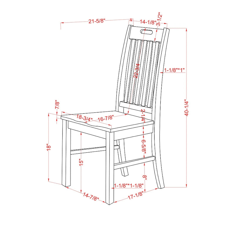 Chaises de salle à manger à lattes arrière en bois blanc antique Derry Farmhouse par Furniture of America (Lot de 2)