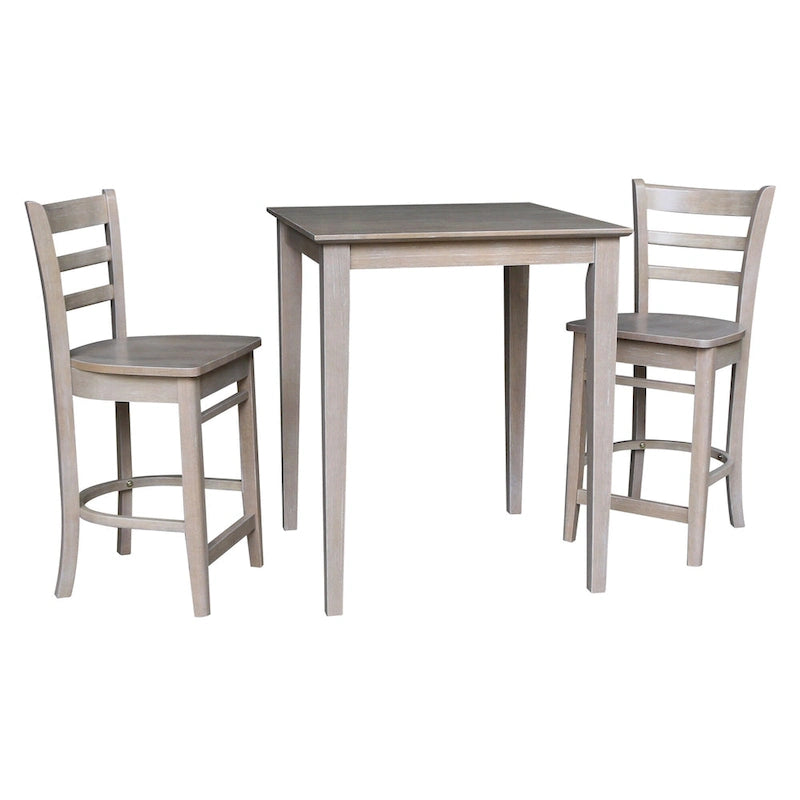 Table à hauteur de comptoir 30 x 30 avec 2 tabourets - Ensemble 3 pièces