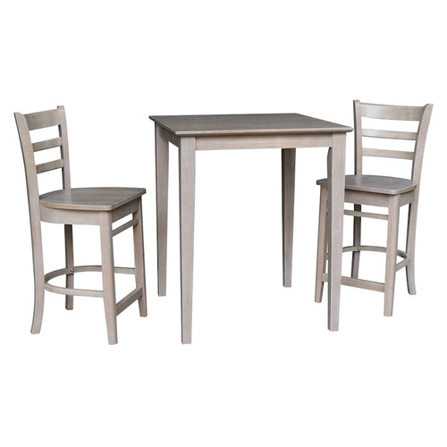 Stolik barowy 76x76 cm z 2 stołkami barowymi – zestaw 3-częściowy