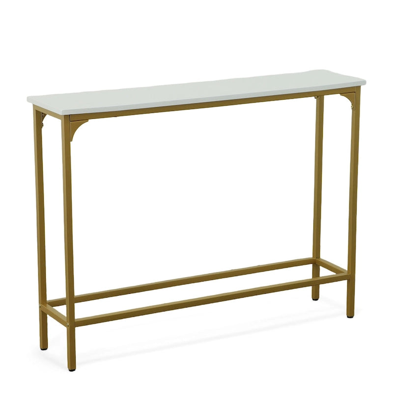 Console mince Carolina Living - blanc/doré