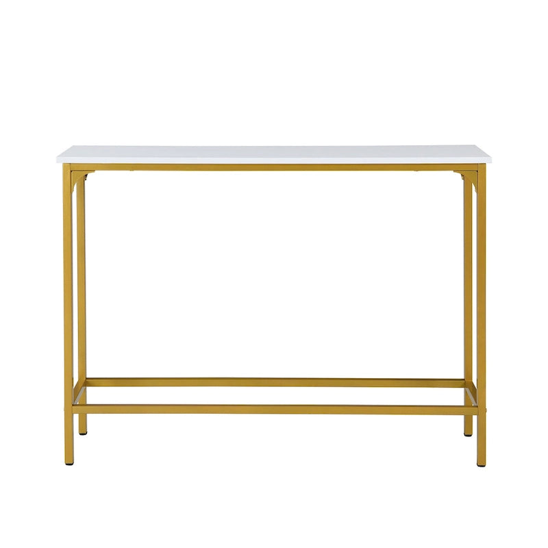 Console mince Carolina Living - blanc/doré