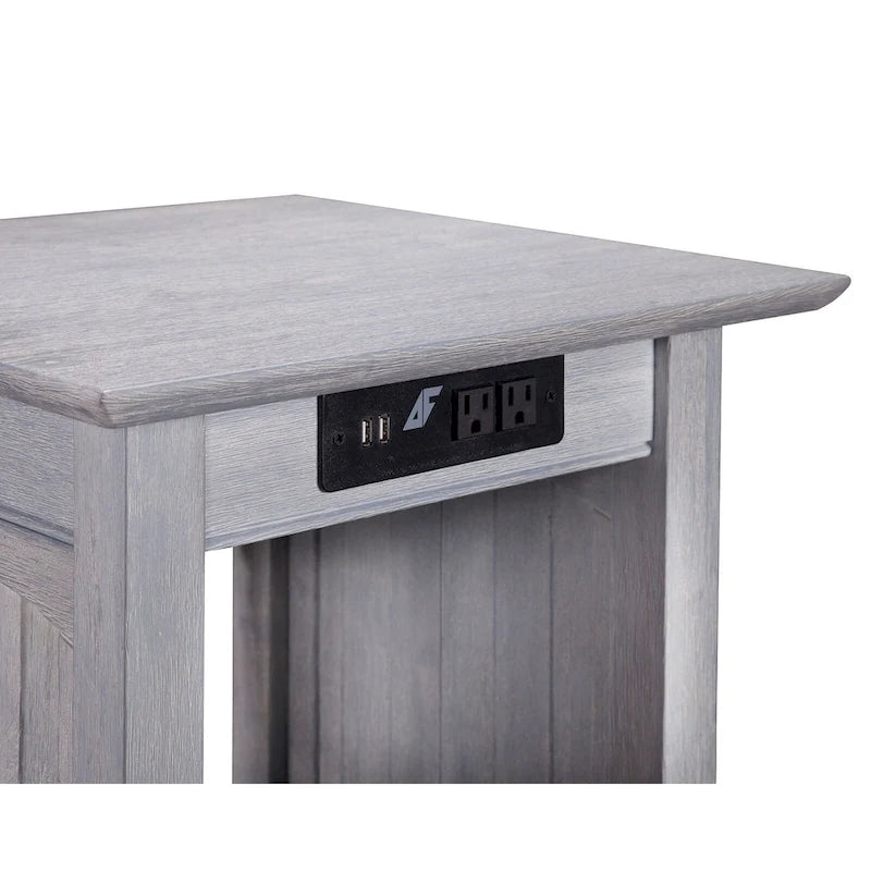 Table d'appoint AFI Nantucket avec chargeur intégré couleur bois flotté
