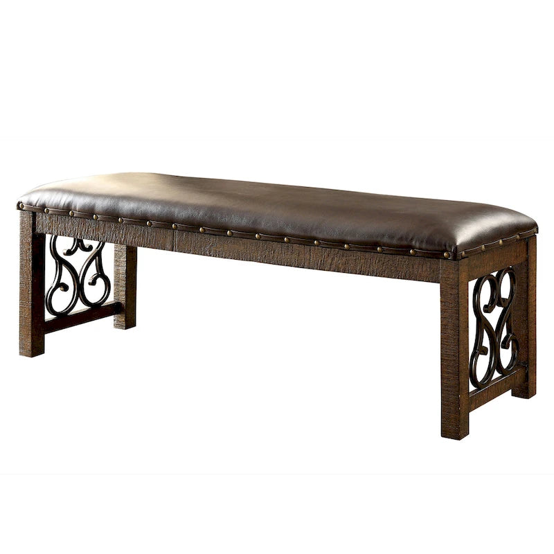 Ławka stołowa Tood Traditional Faux Leather firmy Furniture of America