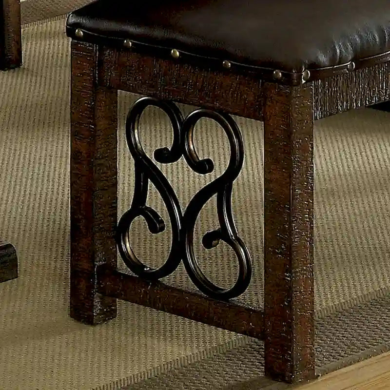 Ławka stołowa Tood Traditional Faux Leather firmy Furniture of America