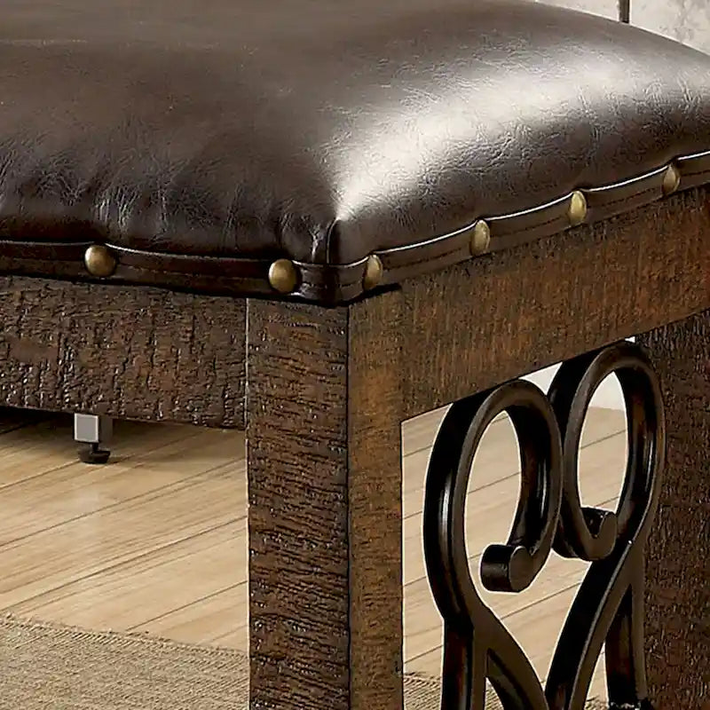 Ławka stołowa Tood Traditional Faux Leather firmy Furniture of America