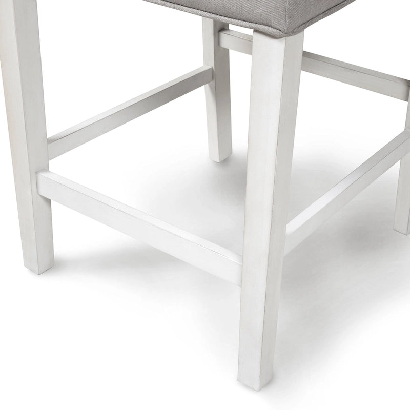 Szare krzesła barowe tapicerowane pikowane Tia (zestaw 2) marki Furniture of America