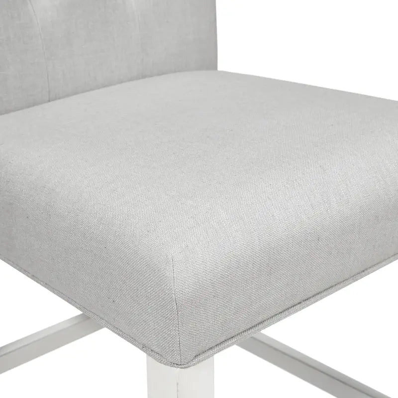 Szare krzesła barowe tapicerowane pikowane Tia (zestaw 2) marki Furniture of America