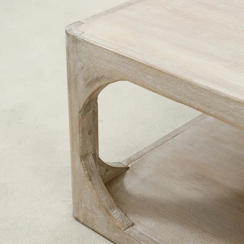 Artissance Stolik Kawowy z Odzyskanego Drewna Peking Ming, Duży, Długość 170 cm, Wykończenie Weathered White Wash