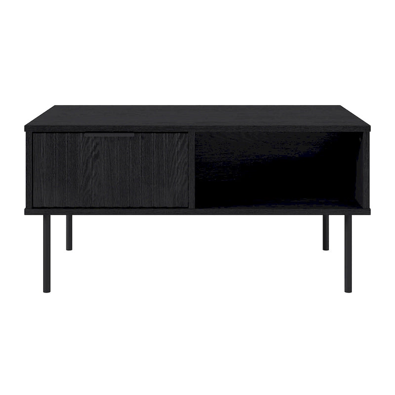 Table basse cannelée Alexander avec tiroir