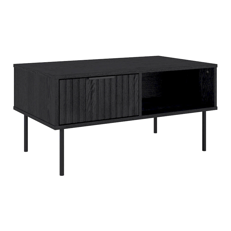 Table basse cannelée Alexander avec tiroir