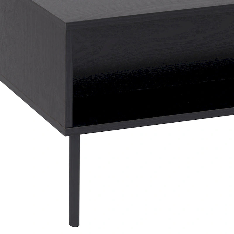 Table basse cannelée Alexander avec tiroir