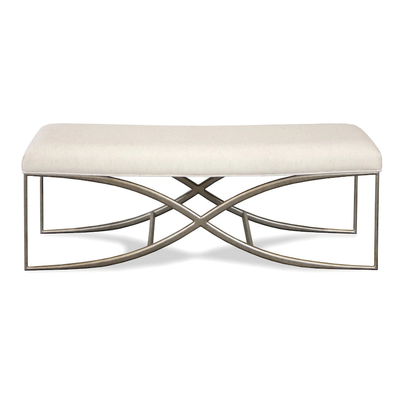 Banc rembourré Mantalia de Roundhill Furniture avec cadre en métal, couleur champagne