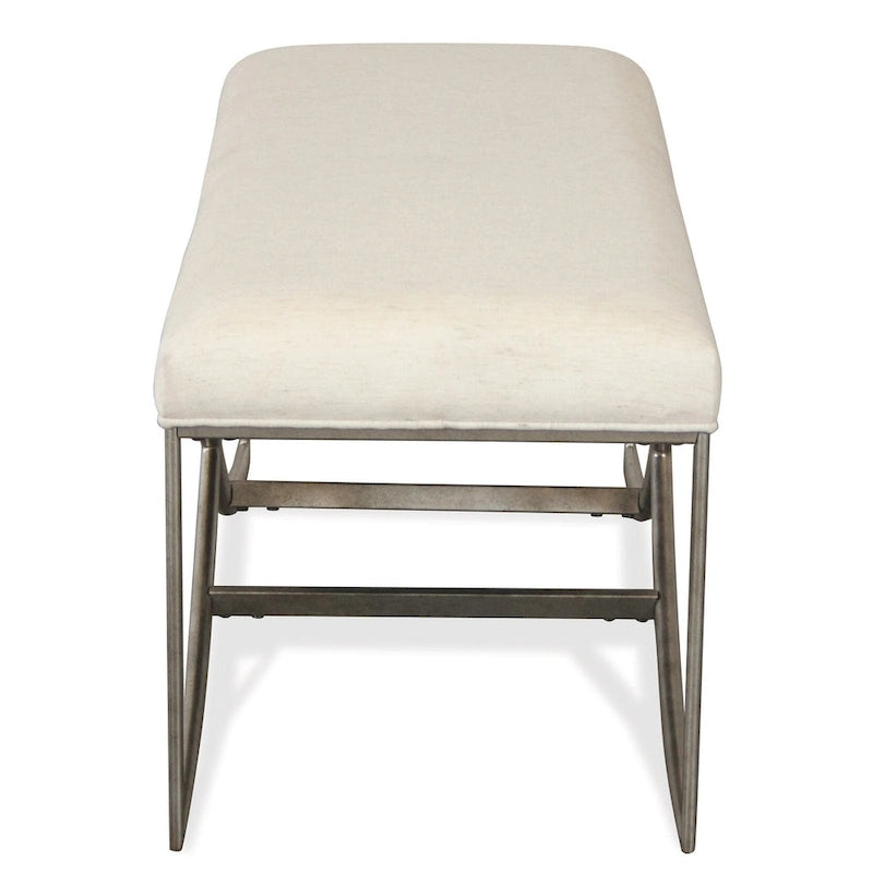 Banc rembourré Mantalia de Roundhill Furniture avec cadre en métal, couleur champagne