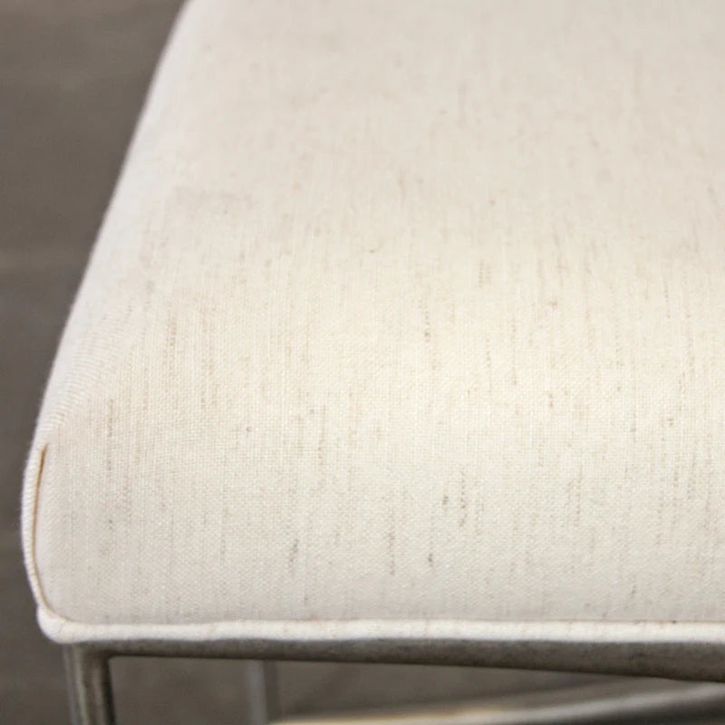 Banc rembourré Mantalia de Roundhill Furniture avec cadre en métal, couleur champagne