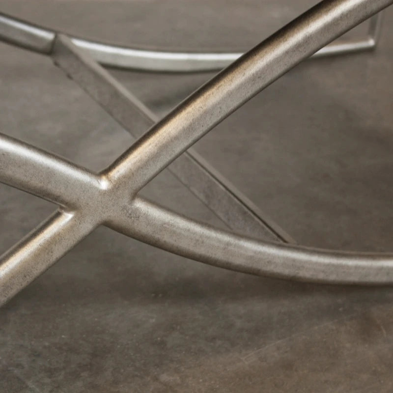 Banc rembourré Mantalia de Roundhill Furniture avec cadre en métal, couleur champagne