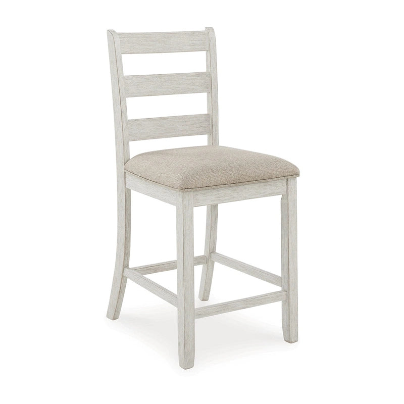 Table à manger et tabourets de bar à hauteur de comptoir Signature Design by Ashley Skempton blanc (lot de 7)