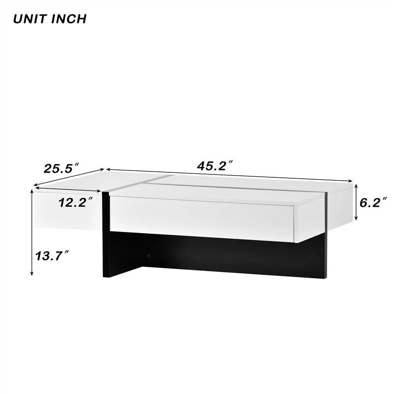 45.2 Nowoczesny Stolik Kawowy na Wysoki Połysk Aoolive