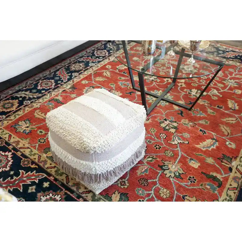 Home&Manor Wool Cotton Marko Pufa