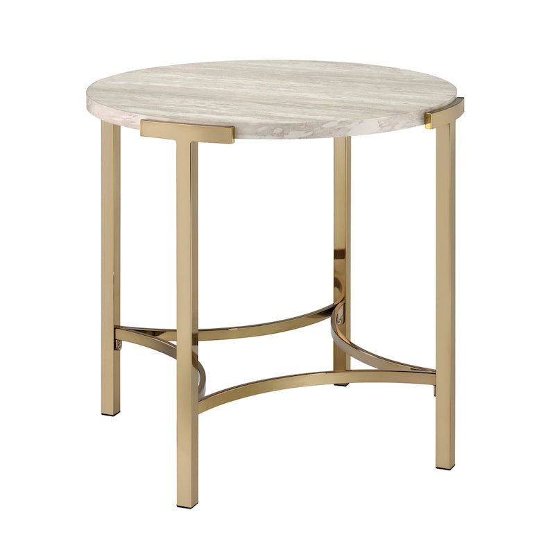 Table d'appoint Brickelle Glam en faux marbre de 24 pouces par Furniture of America