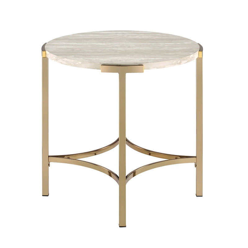 Table d'appoint Brickelle Glam en faux marbre de 24 pouces par Furniture of America