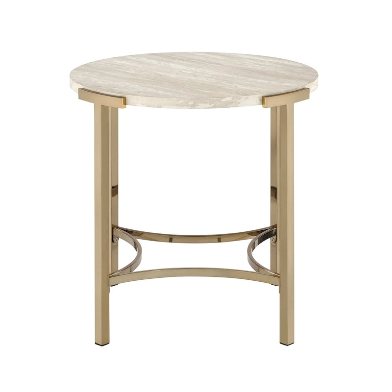 Table d'appoint Brickelle Glam en faux marbre de 24 pouces par Furniture of America