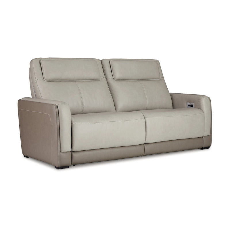 Canapé inclinable électrique 2 places Signature Design by Ashley Battleville Silver avec appuie-tête réglable - 85W x 40D x 43H