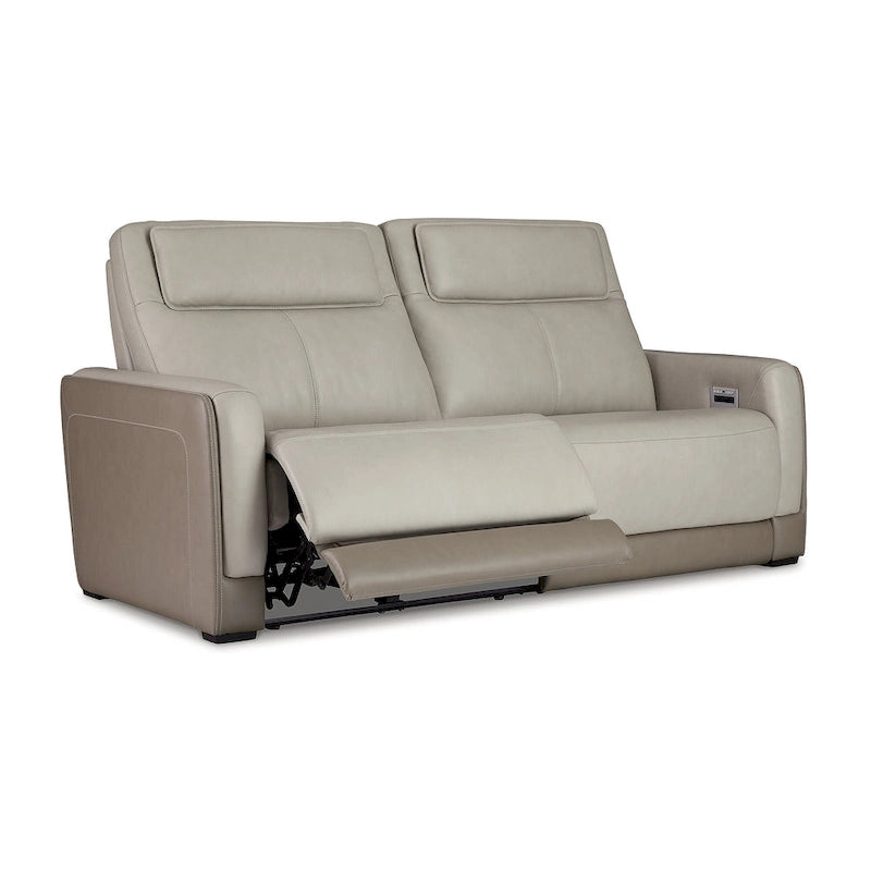 Canapé inclinable électrique 2 places Signature Design by Ashley Battleville Silver avec appuie-tête réglable - 85W x 40D x 43H