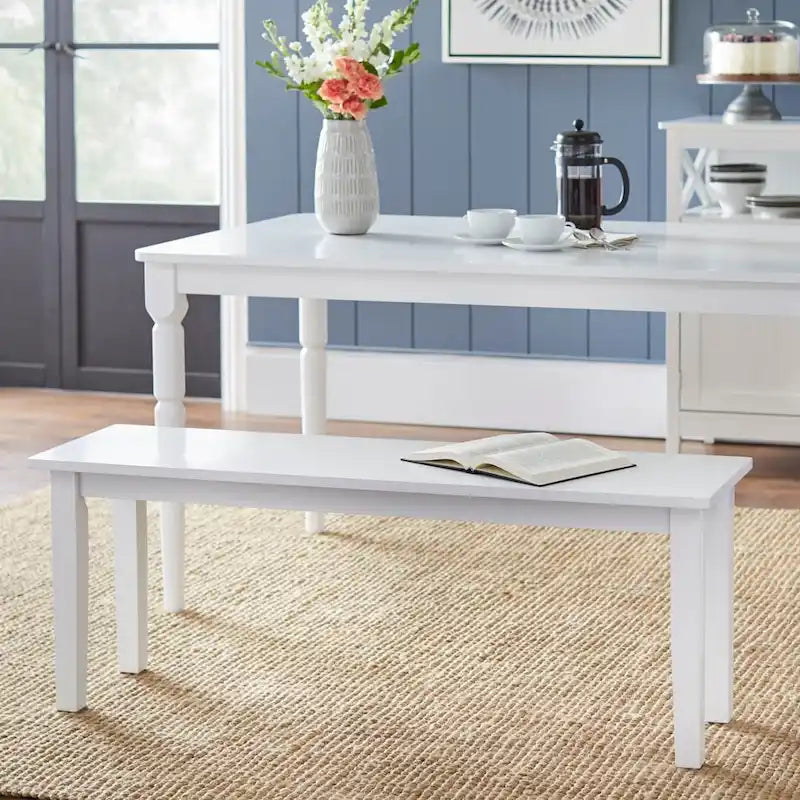 Prosta ławka do jadalni Simple Living Tiffany w kolorze białym