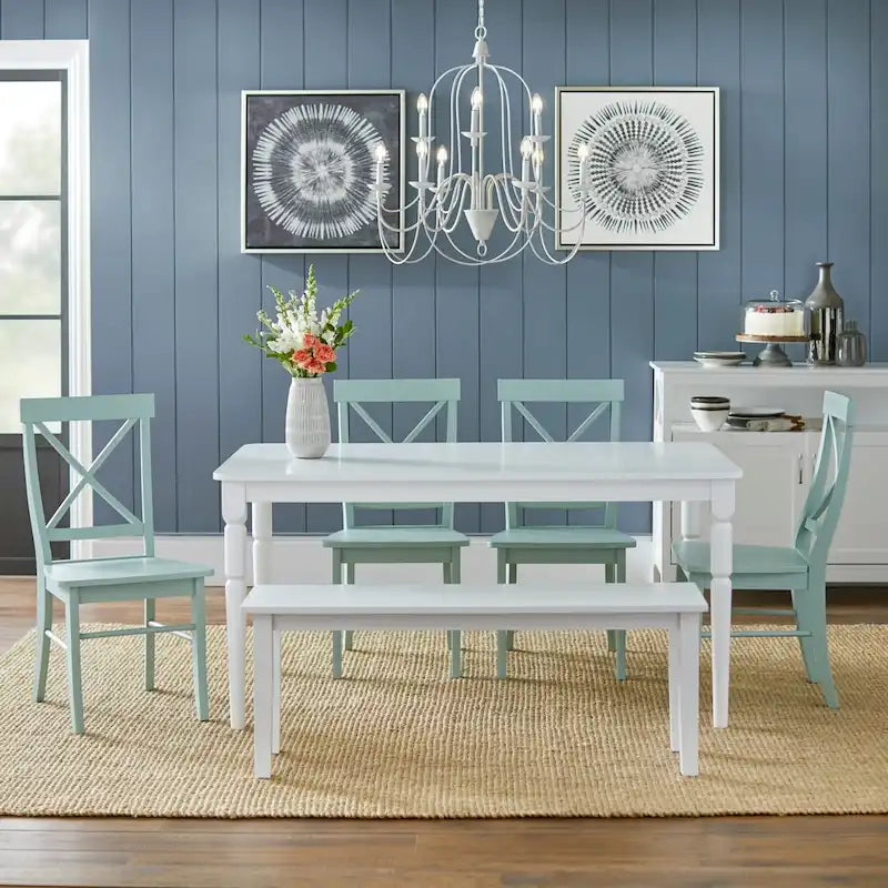 Prosta ławka do jadalni Simple Living Tiffany w kolorze białym
