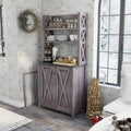 Meuble de cuisine pour micro-ondes multi-étagères en bois rustique Figg par Furniture of America