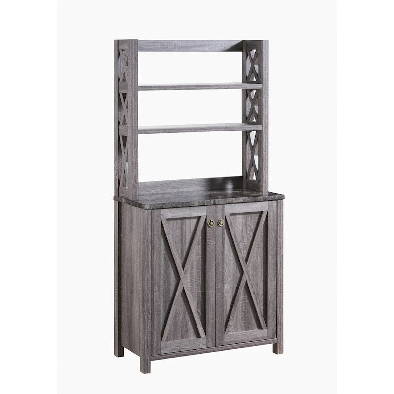 Meuble de cuisine pour micro-ondes multi-étagères en bois rustique Figg par Furniture of America