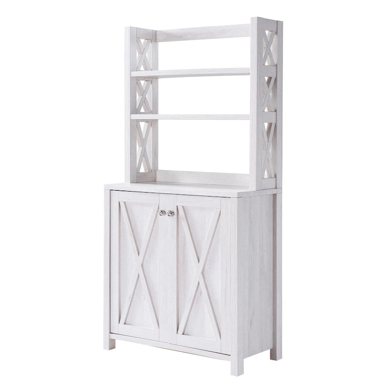 Meuble de cuisine pour micro-ondes multi-étagères en bois rustique Figg par Furniture of America